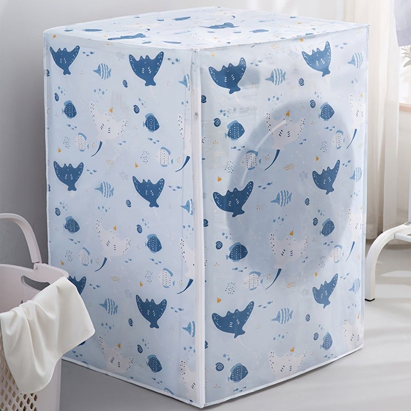Printed Thickened Sun Protection Washing Machine Cover Drum Type Fun Cat For Household Use - Image 3