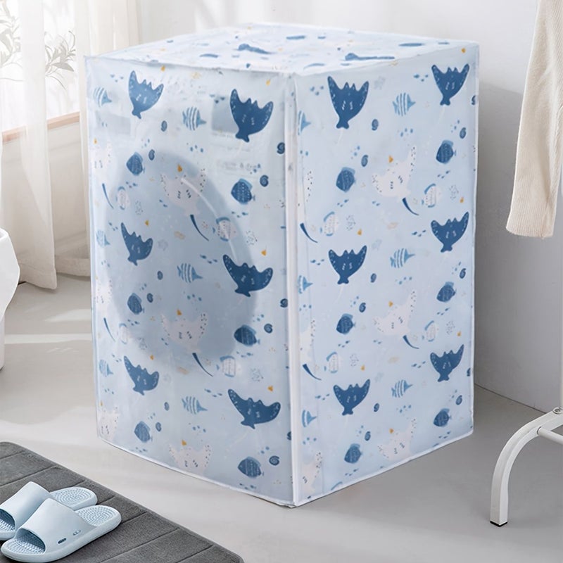 Printed Thickened Sun Protection Washing Machine Cover Drum Type Fun Cat For Household Use - Image 5