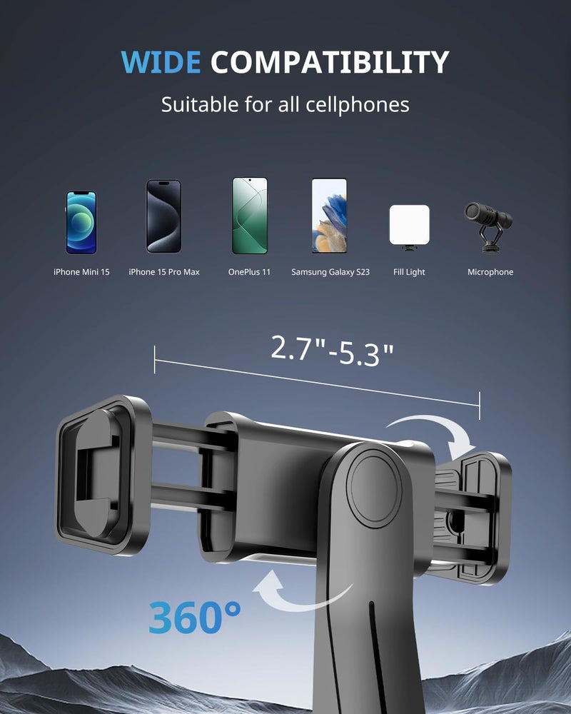 UBeesize 12 inch Ring Light with Stand, Selfie Ring Light with 50" Extendable Tripod Stand & Phone Holder for Live Stream/Makeup/YouTube Video - Image 5