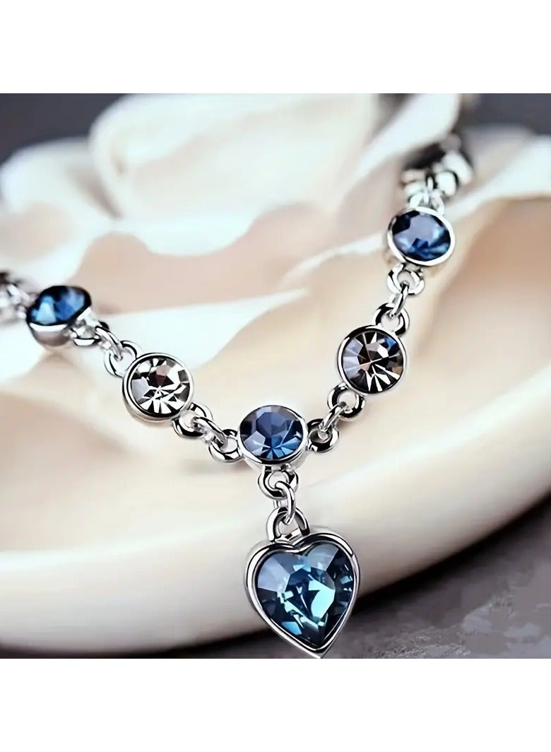 Goolsky سوار مذهل على شكل قلب المحيط مزين بالأحجار الكريمة للفتيات - مجوهرات عصرية وأنيقة، خيار مثالي للهدايا - Image 4