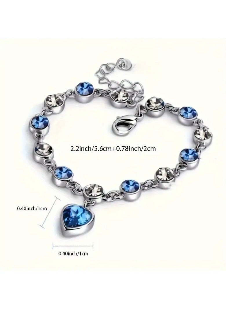 Goolsky سوار مذهل على شكل قلب المحيط مزين بالأحجار الكريمة للفتيات - مجوهرات عصرية وأنيقة، خيار مثالي للهدايا - Image 5