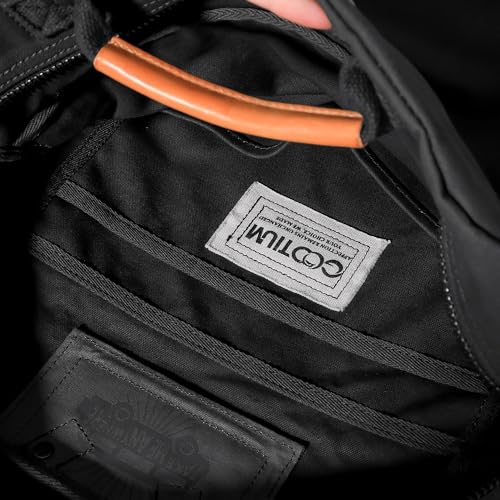 GOOTIUM Canvas Backpack for Women Vintage Style Zipper Bag Men's Casual Daypack Cloth Outdoor Travel Rucksack, Black - Image 4