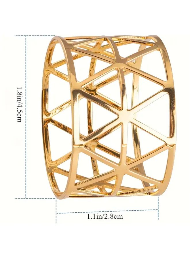 Elegant Golden Napkin Rings Set 20pcs Interlocking Hexagon Hoops Durable Metal Table Holders For Wedding Birthday Party Bulk Events - Image 2