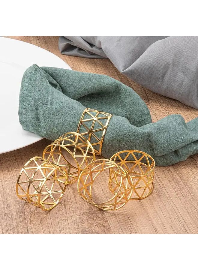Elegant Golden Napkin Rings Set 20pcs Interlocking Hexagon Hoops Durable Metal Table Holders For Wedding Birthday Party Bulk Events - Image 5