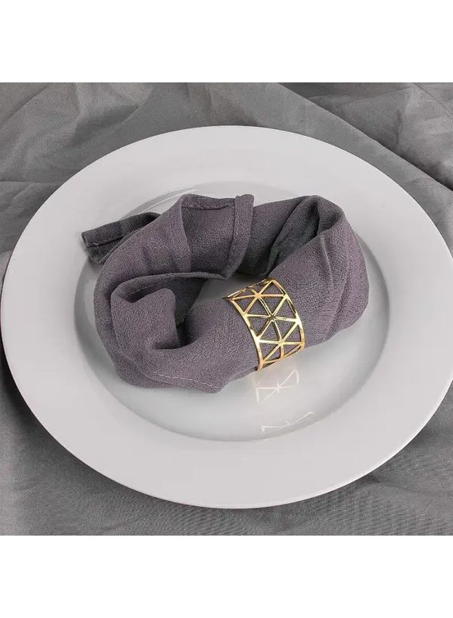 Elegant Golden Napkin Rings Set 20pcs Interlocking Hexagon Hoops Durable Metal Table Holders For Wedding Birthday Party Bulk Events - Image 4