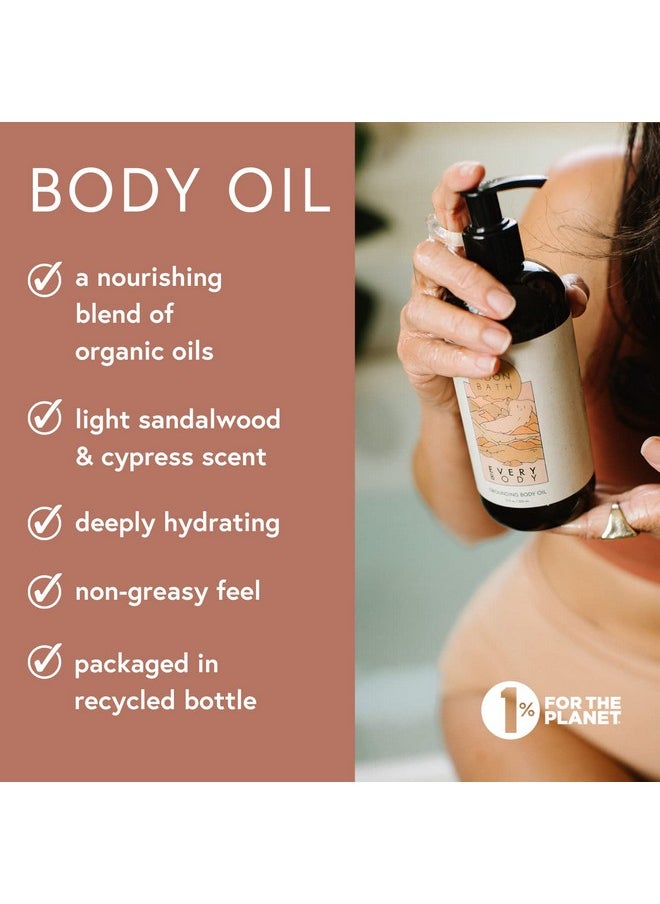 Moon Bath - Every Body Grounding Body Oil Contains Jojoba Marula & Moringa Oils Combined W Sandalwood & Cypress To Calm Organic & Clean Beauty No Synthetic Fragrance 12 Fl Oz. - Image 1
