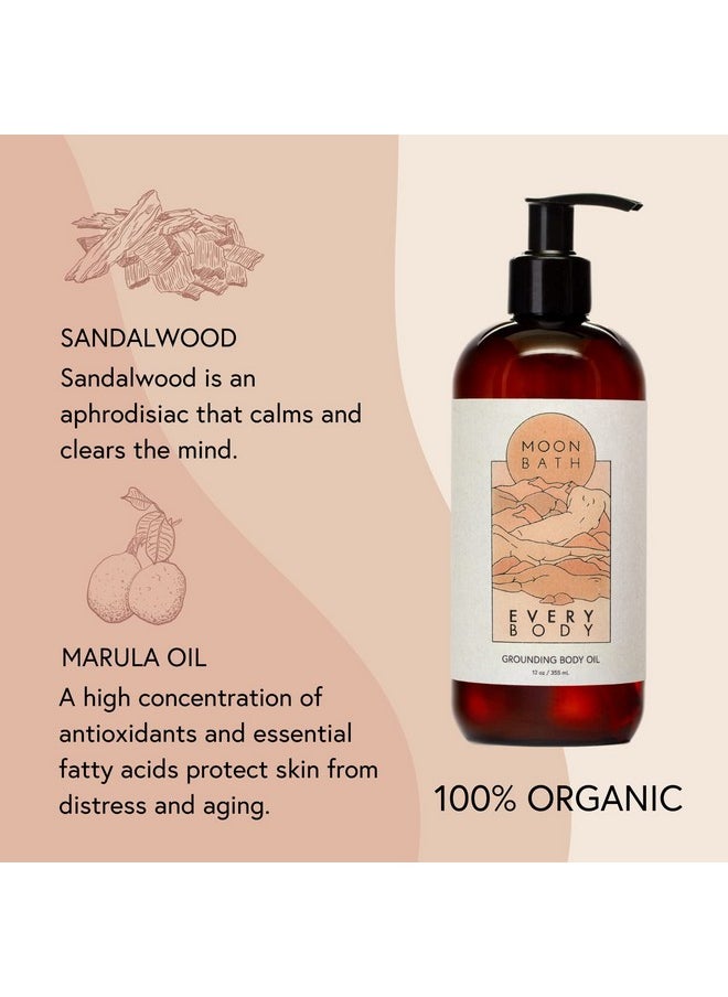 Moon Bath - Every Body Grounding Body Oil Contains Jojoba Marula & Moringa Oils Combined W Sandalwood & Cypress To Calm Organic & Clean Beauty No Synthetic Fragrance 12 Fl Oz. - Image 1