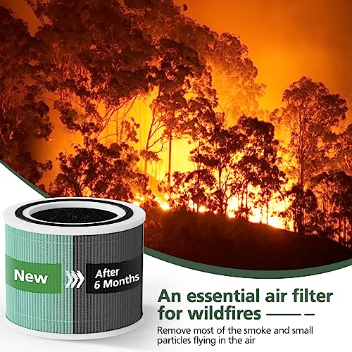 isinlive Core 300 Toxin Absorber Replacement Filter for LEVOIT Core300-P Core 300 VortexAir Air Purifier, 3-in-1 HEPA and Activated Carbon, Core 300-RF-TX, 2 Pack, Green - Image 3