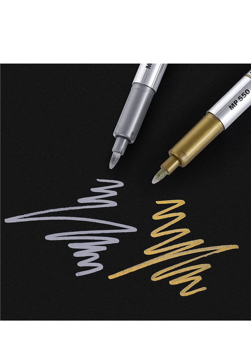 SYOSI Metallic Markers Pens Gold Silver Acrylic Markers Set Waterproof Resin Epoxy Paint Pens for Paper Painting Scrapbooking Crafts Card Making Ceramics Photo Album Ceramic Glass DIY Craft Painting 12PCS  - Image 5
