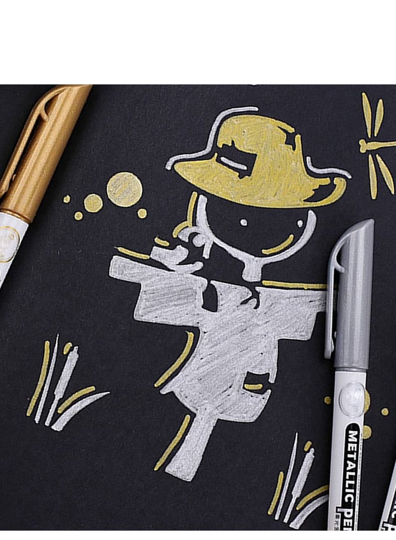 SYOSI Metallic Markers Pens Gold Silver Acrylic Markers Set Waterproof Resin Epoxy Paint Pens for Paper Painting Scrapbooking Crafts Card Making Ceramics Photo Album Ceramic Glass DIY Craft Painting 12PCS  - Image 4