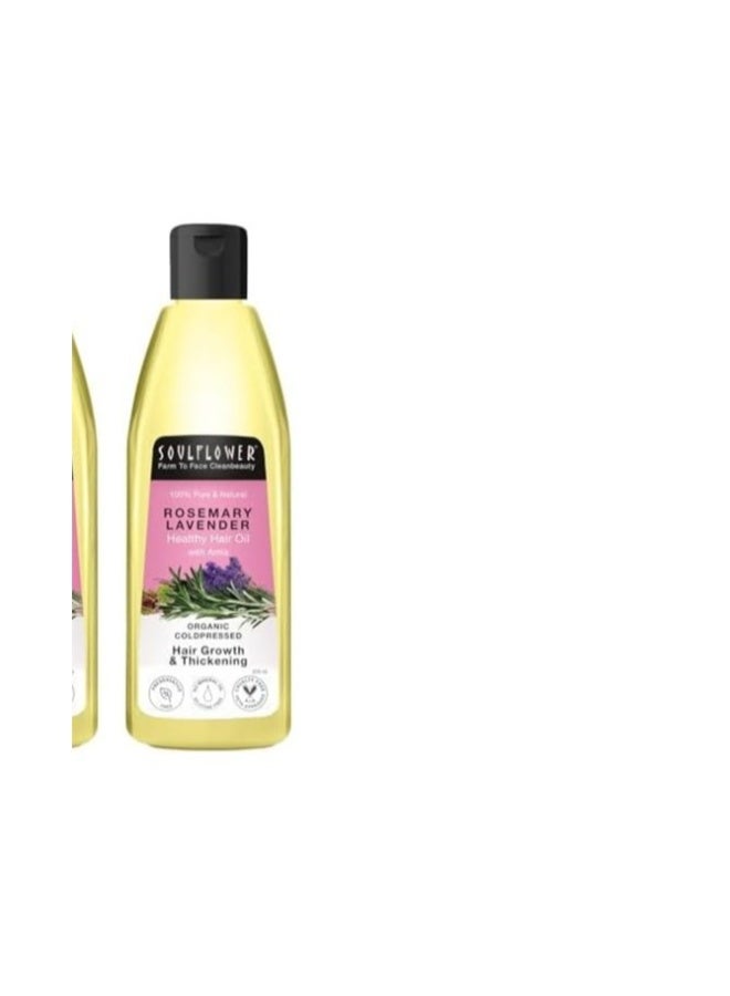 Soulflower Rosemary Lavender Hair Oil for Healthy Hair, Scalp, Hair Roots - 100% Pure & Natural Undiluted Coldpressed Oil, 225ml (Pack of 2) - Image 3