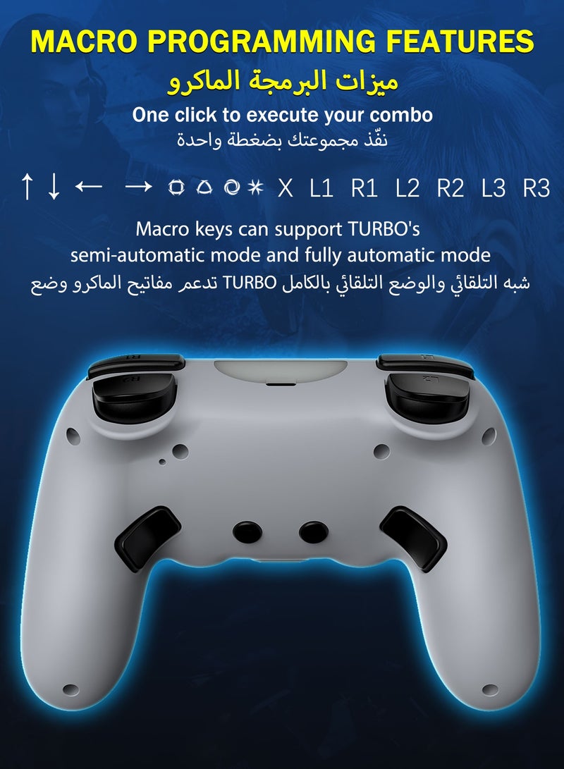 Wireless PS5 Controller with Dual Motor Vibration, Six-Axis Motion Sensing, Programmable Back ons, 3.5mm Headphone Jack, External Speaker, Wired/Wireless for PS5  PC - Ergonomic Design for Comfortab - Image 4
