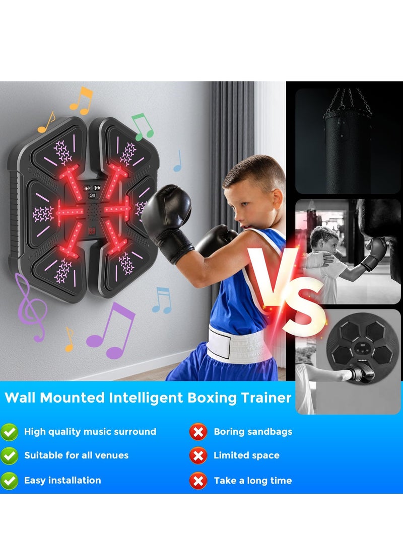 XiuWoo Music Boxing Machine with Boxing Gloves, Wall Mounted Intelligent Boxing Trainer for Kid, Boxing Game Equipment Workout Punching Machine for Kid Teenagers Boys Girls Gifts  - Image 2