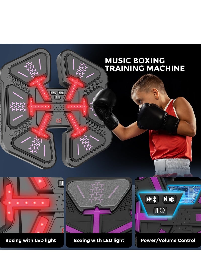 XiuWoo Music Boxing Machine with Boxing Gloves, Wall Mounted Intelligent Boxing Trainer for Kid, Boxing Game Equipment Workout Punching Machine for Kid Teenagers Boys Girls Gifts  - Image 3