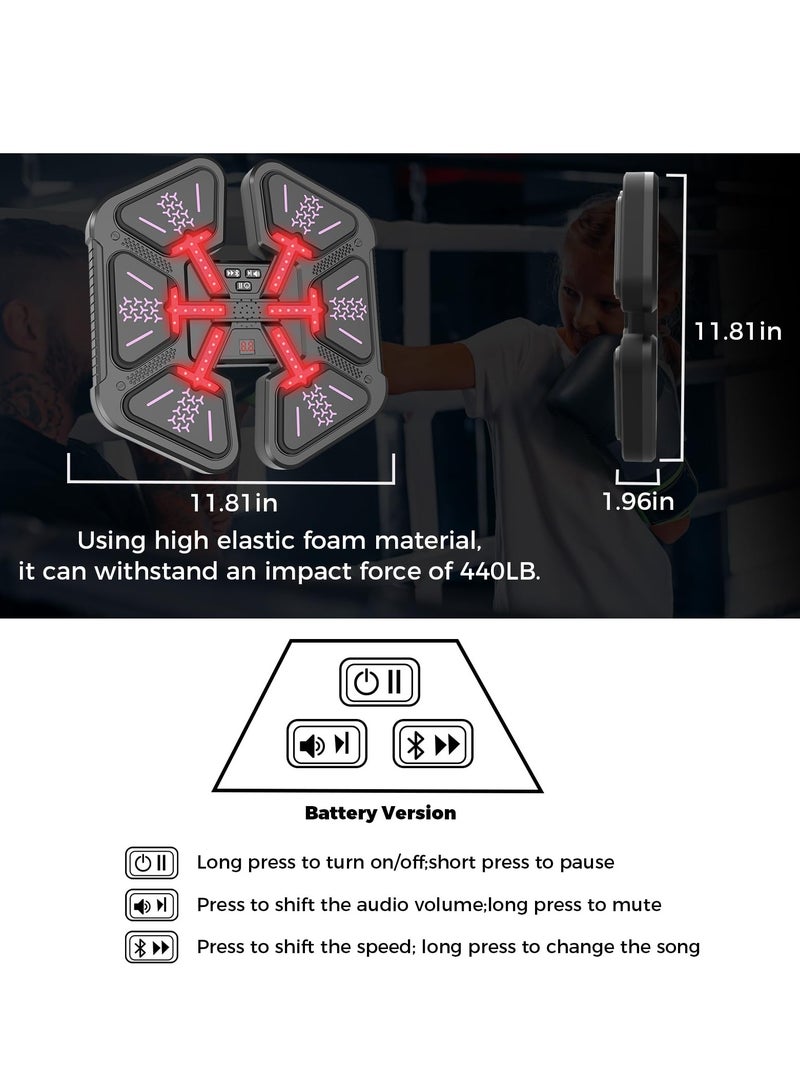 XiuWoo Music Boxing Machine with Boxing Gloves, Wall Mounted Intelligent Boxing Trainer for Kid, Boxing Game Equipment Workout Punching Machine for Kid Teenagers Boys Girls Gifts  - Image 4