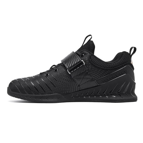 Osterland Weightlifting Shoes: High-Performance Footwear for Gym Powerlifting, Specifically Designed for Heavy Lifting, Deadlifting, Weight Training, Squat Shoes for Men Women Black/Gold - Image 3