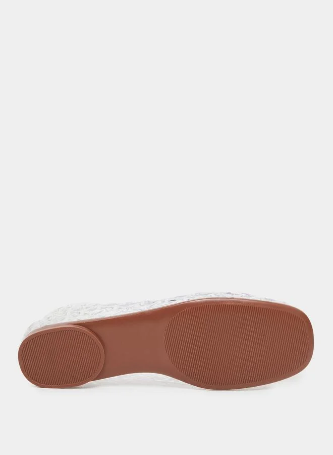 ستايلي Styli White Textured Jelly Ballet Flat Shoes