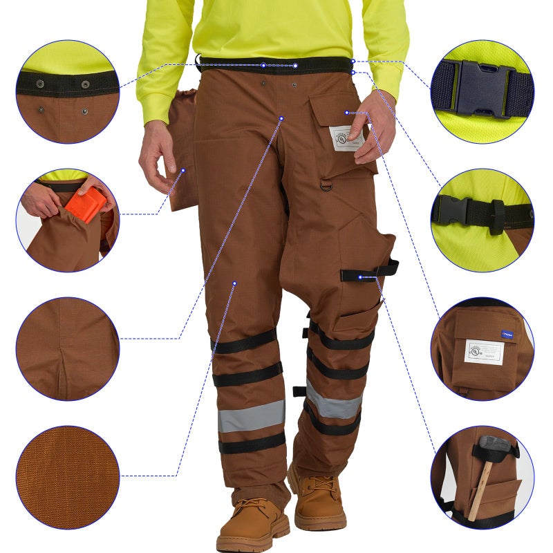 AYKRM Timber Chainsaw Chaps 8-layer Protective Apron Wrap Adjustable Chainsaw Pants/Chap for Loggers Forest Workers - Image 3