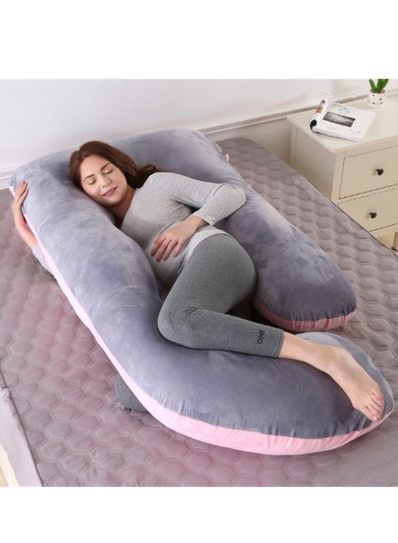 Crystal Velvet Maternity Pillow Maternity Belly Support Pillow Core Side Sleeping Pillow Waist Support Pillow - Image 2