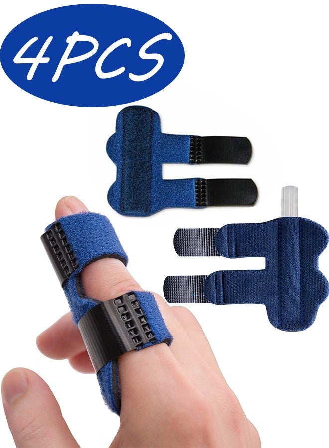 4 Pcs Finger Splints Adjustable Finger Straightener Support Brace for Broken Fingers Sprain Sports Injury Arthritis Joint Pain Relief for Daily Recovery Sports Protection - Image 1