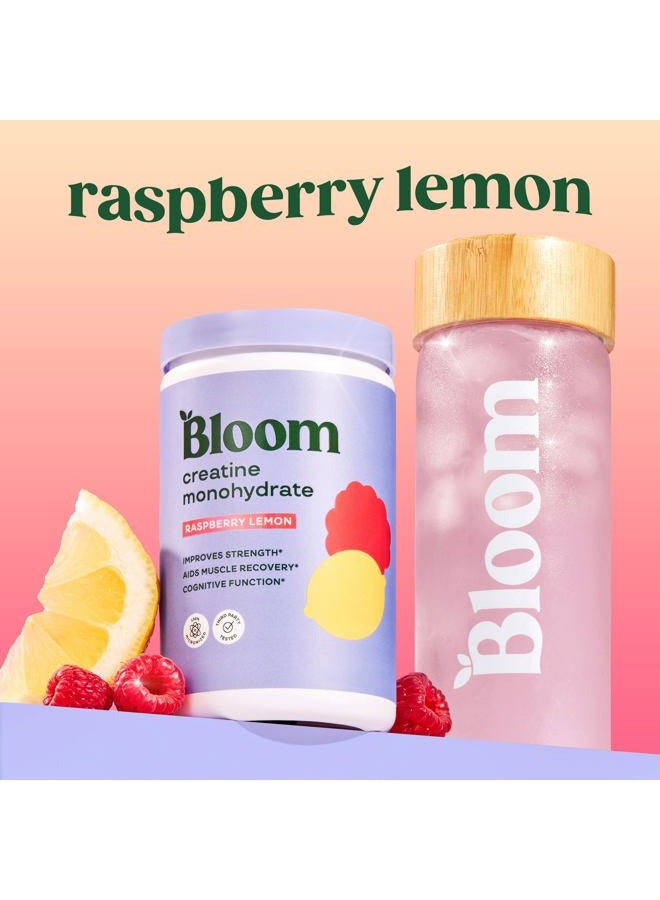 Bloom Nutrition Creatine Monohydrate Powder, 5g Micronized Creatine per Serving, Supports Muscle Recovery, Strength, Endurance, Pre or Post Workout, Gluten Free, Non GMO, Raspberry Lemon, 40 SVG, 9 oz - Image 2