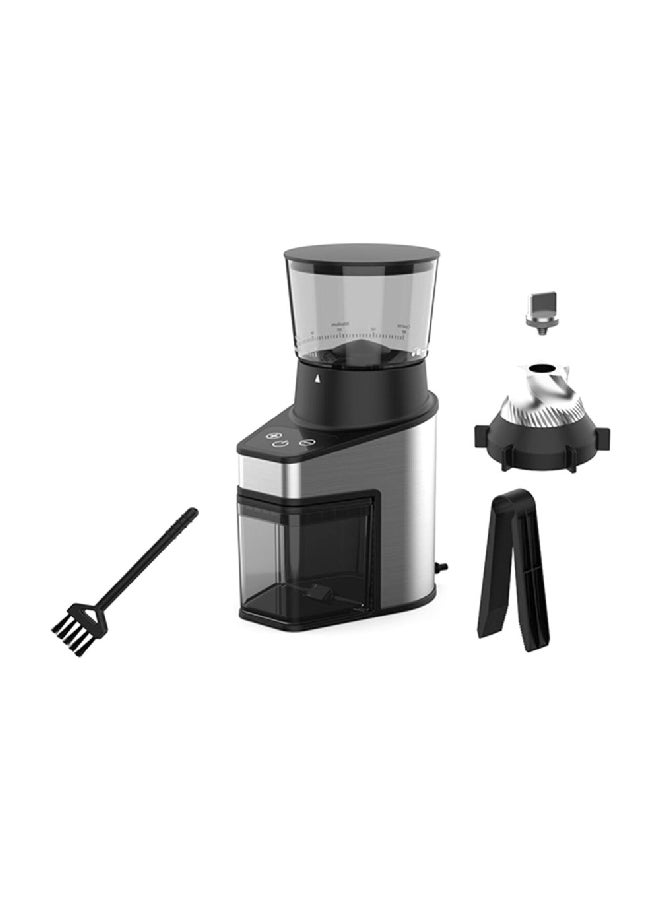 homix 60-Grind Setting Coffee Bean Grinder Black and Silver 250g CG001 - Image 1