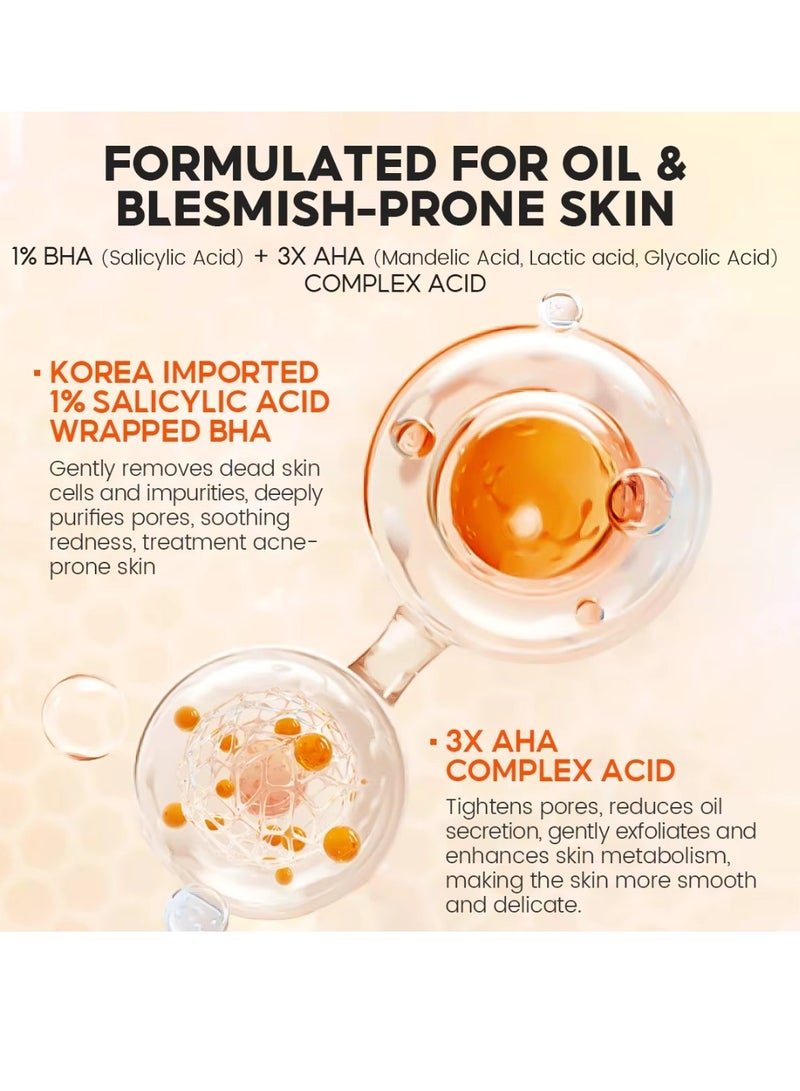 Vibrant Glamour 60g 1% Salicylic Acid Exfoliating Mask Face Exfoliating Mask Reduce Redness and Acne Scars Hydrates and Nourish Skin AHA BHA Clarifying Treatment for Blemish Prone Skin - Image 3