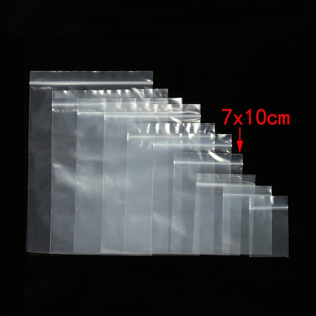 Generic 100pcs Thick PE Jewelry Seal Bags 7x 10cm