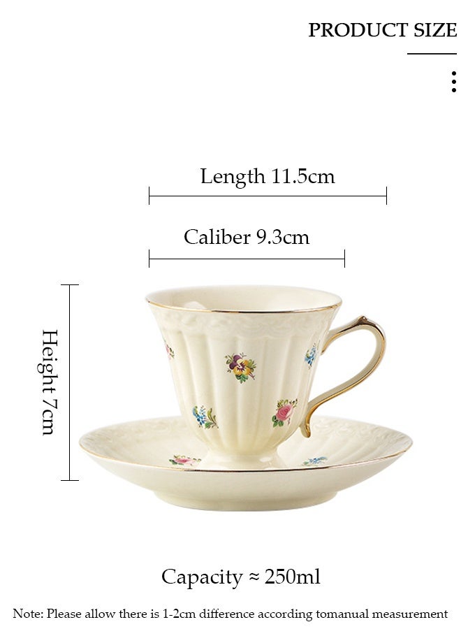 DUNISO طقم فناجين شاي وصحون بنوم بنه الفرنسية الرجعية طقم شاي بورسلين لحفلات الشاي بعد الظهر وصحن أكواب شاي القهوة والحليب وغرفة الرسم - Image 5