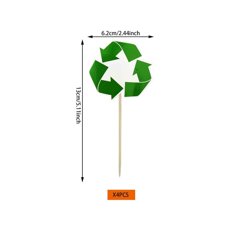 MUMULULU Garbage Truck Birthday Party Supplies Garbage Truck Cupcake Toppers for Trash Truck Waste Management Recycling Party Supplies - Image 4