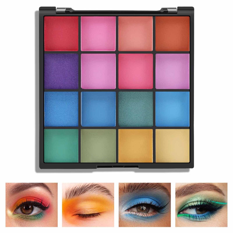 Boobeen Colorful Eyeshadow Palette Makeup-16 Colors, Matte and Glitter Eyeshadow, Bright Eyeshadow palettes, Blendable, Easy to Build Dramatic Glamour Looks (4#) - Image 5