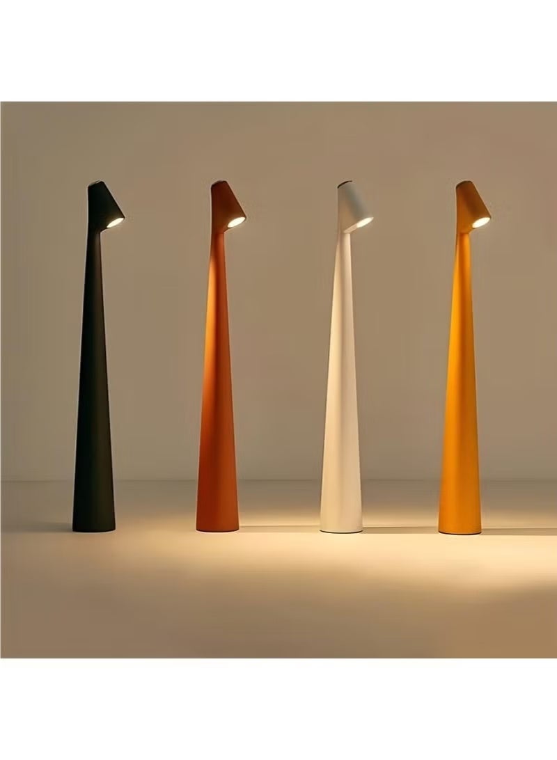 مصباح طاولة قابل لإعادة الشحن، مصباح طاولة ليد محمول مع مستشعر لمسي، ثلاث مستويات إضاءة، مصباح مكتب معدني، أضواء مكتب مقاومة للماء للقراءة وغرف النوم والمعيشة وطاولات السرير (أبيض) - Image 3