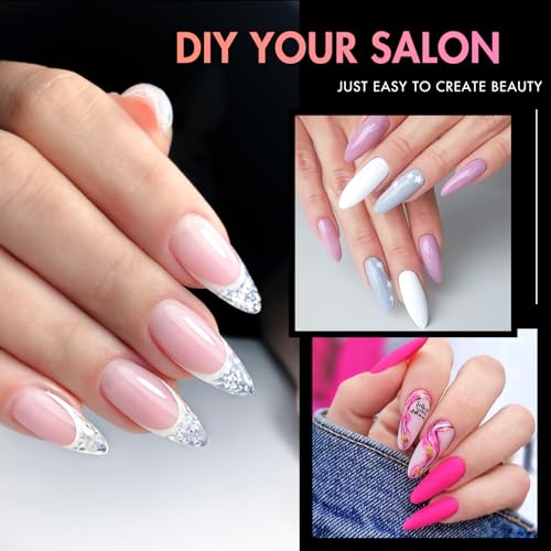 Ranrose Long Almond Nail Tips: 240pcs Nail Tips Full Cover False Nail 12 Sizes Half Matte Pre-shape Acrylic Almond Shaped Press On Nail Tips DIY Nail Salon - Image 3