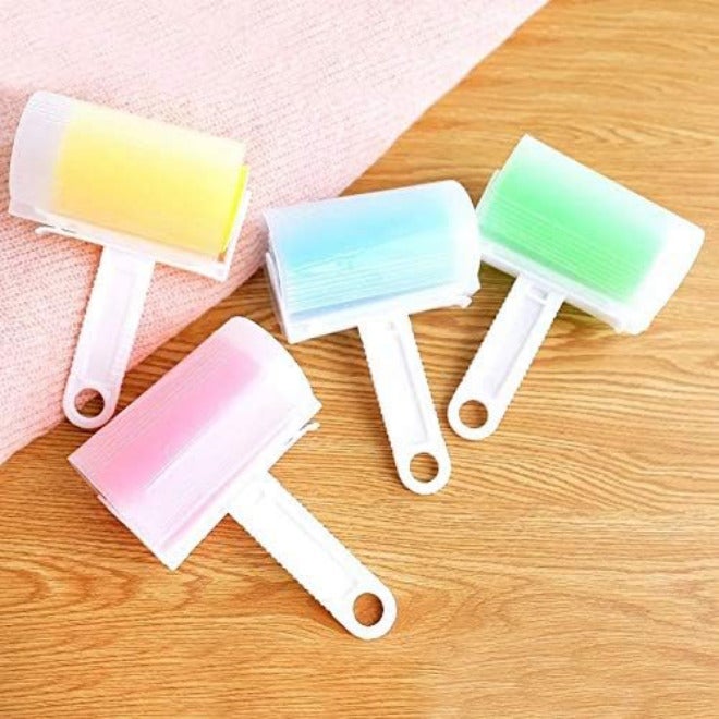 Reusable Lint Remover Washable Silicone Dust Wiper Cats dog Pet Hair Remover Cleaning Brush Tools Sticky Roller Brush (Color : Pink) (Blue) - Image 2