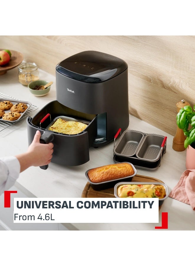 TEFAL Dail'Easy | 5-Piece Air fryer Cooking Accessories Set | Ergonomic Handles | 3 Shapes | Non-Stick Coating | J701S544 Black - Image 3