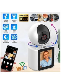 Generic Two way video WiFi camera 1080P Video Calling WIFI HD Camera One-Click Video Calling Infrared Night Vision Video Baby Monitoring Camera, CCTV IP Camera Smart Auto Tracking Baby Monitor, Motion Detection Built-in Speaker  - Image 3