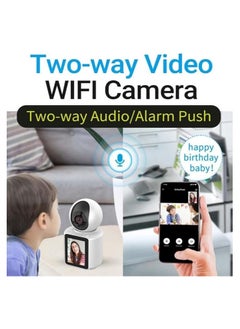 Generic Two way video WiFi camera 1080P Video Calling WIFI HD Camera One-Click Video Calling Infrared Night Vision Video Baby Monitoring Camera, CCTV IP Camera Smart Auto Tracking Baby Monitor, Motion Detection Built-in Speaker  - Image 5
