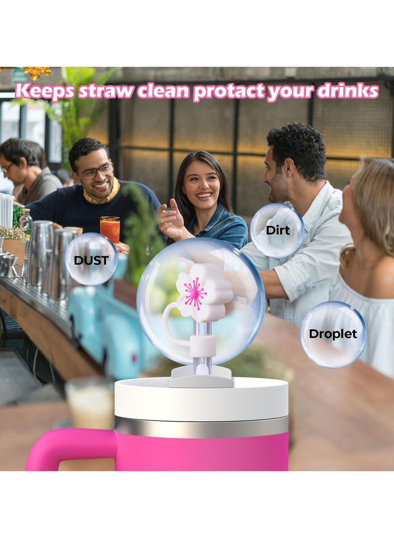 Generic Straw Covers Cap for Stanley Cup 30-40 oz, Silicone Straw Toppers for Tumblers with Handle, 10mm 0.4in Dust-Proof Accessories, 5 Pack - Image 4