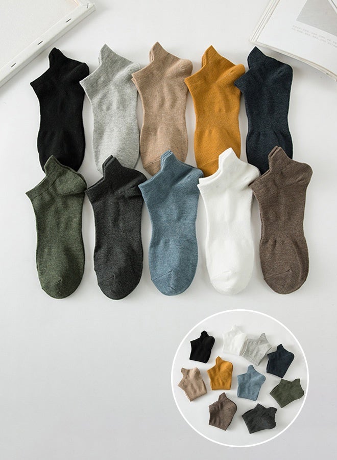 5 Pairs Ankle Socks Women and Men Thin Unisex Athletic Anti-slip Boat Socks Low-cut Shallow Socks with Heel Tab Lightweight and Comfortable for Spring Summer(White) - Image 5