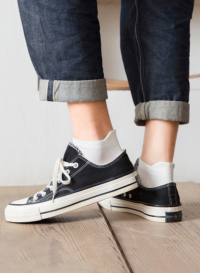 5 Pairs Ankle Socks Women and Men Thin Unisex Athletic Anti-slip Boat Socks Low-cut Shallow Socks with Heel Tab Lightweight and Comfortable for Spring Summer(White) - Image 2