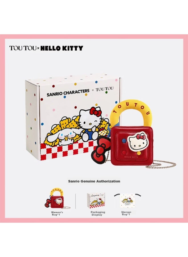 Toutou okitty Sanrio Kawaii Cat Kt Bag Waffle Pack, Red Zodiac Year, o Keiti Birthday Gift - Image 1