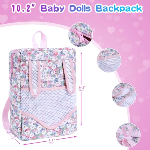BDDOLL 12 Inch Baby Doll Backpack Playset with Dolls Clothes and Accessories Included Backpack, Washcloth, Bottles, Nipple,Socks, Hats - Image 4