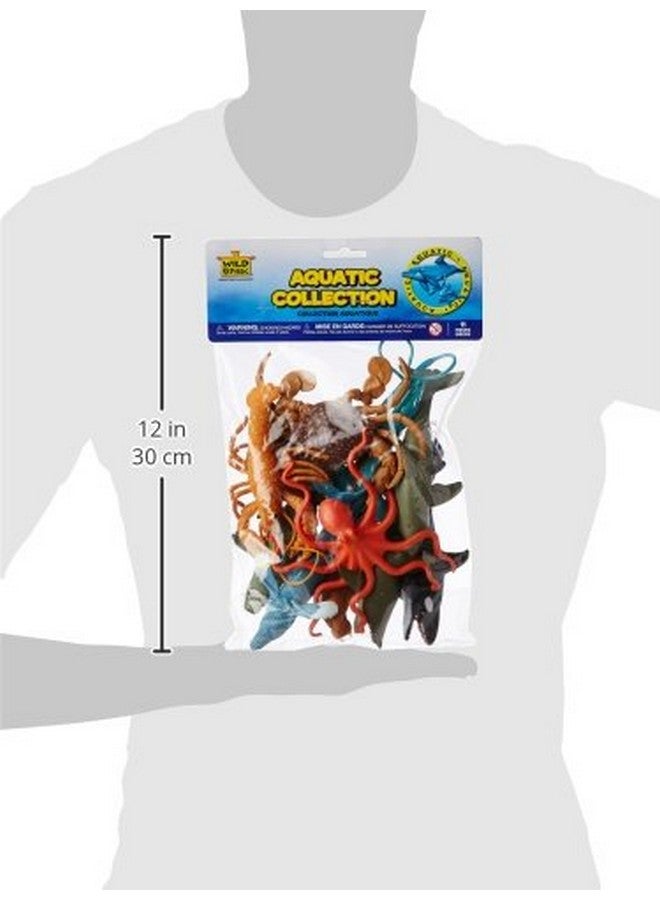 Wild Republic مجموعة ألعاب وحشية جمهورية في كيس بلاستيكي مائية، أخطبوط، سمكة قرش، دولفين، أوركا، سرطان البحر، جراد البحر، حوت أزرق، راي، حبار، فقمة هاربي، وولروس 11 قطعة - Image 3
