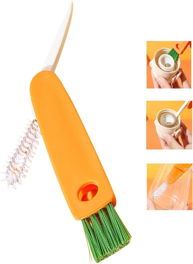 VIMNJULA 2-in-1 Cleaning Brush with Handle Multipurpose Keyboard Cleaner, Window Track Brush, and Kitchen Sink Gap Scrubber with Nylon & Bottle Brush Head for Home and Office Use - Image 5