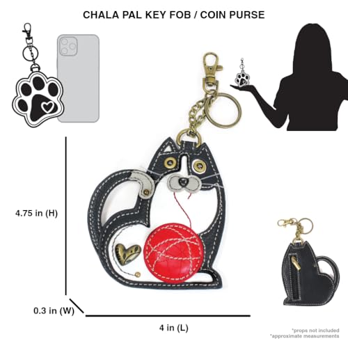 CHALA Cat Collection Women's Decorative Key Fob/Coin Purse Accessory (Fat Cat) - Image 4