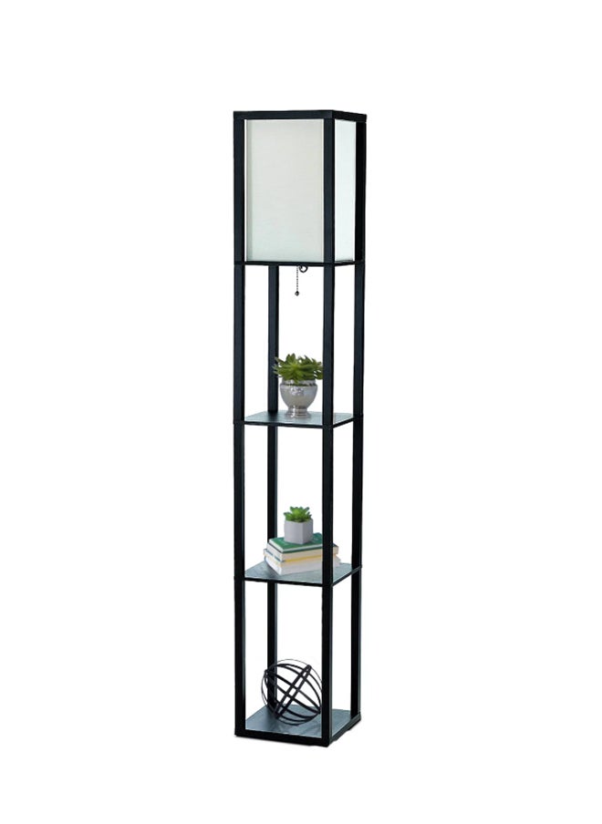 Glanfen - With Shelf Remote Control Switch Atmospheric Standing Floor Lamp LED Light Source White Linen Textured Lampshade - Image 1