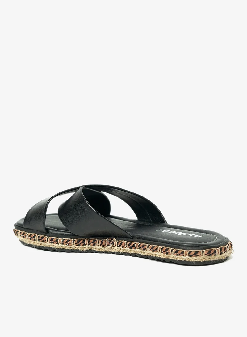 Moleca Black Flat Sandals for Women – Stylish Ladies Flat Sandals & Comfortable Flat Slippers for Women | Best Price UAE