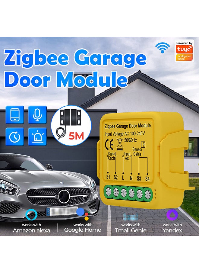 Tuya ZigBee Gate Opener Intelligent Garage Door Controller Module Mobilephone Remote Tuya APP Control Compatible with Alexa and  Home