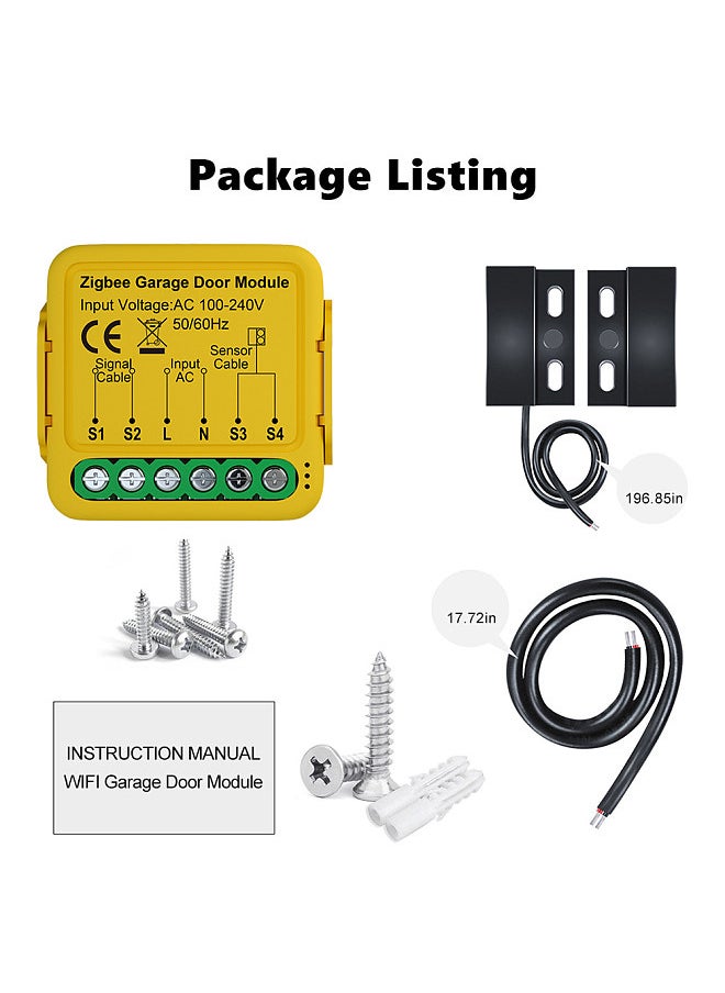 Tuya ZigBee Gate Opener Intelligent Garage Door Controller Module Mobilephone Remote Tuya APP Control Compatible with Alexa and  Home