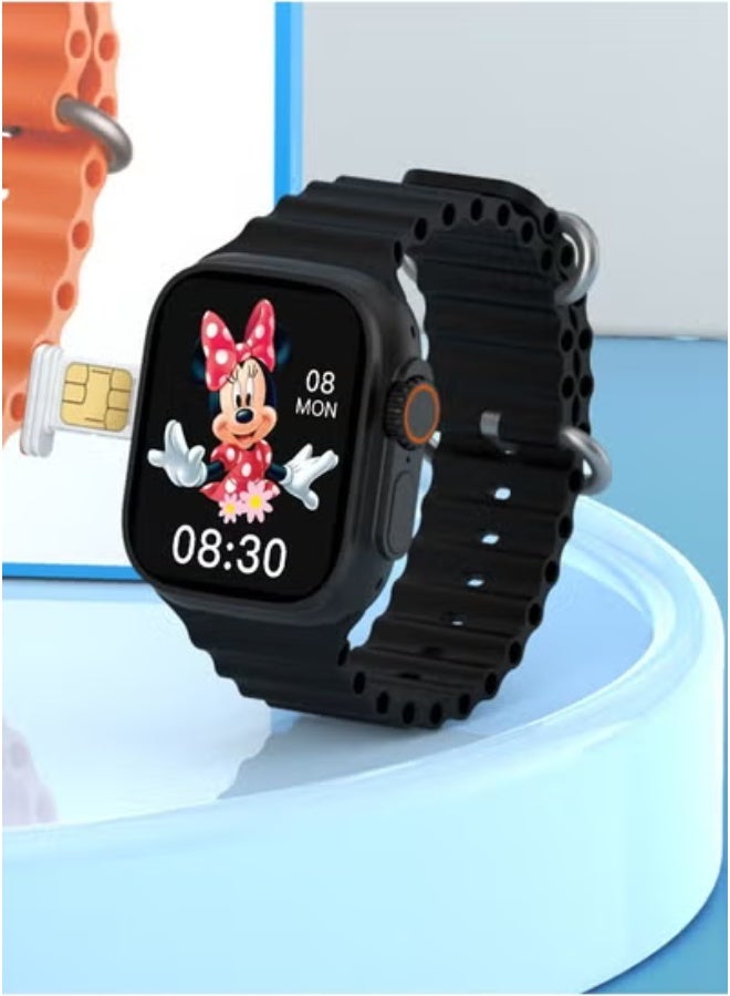 modio ST11 Smart Watch with 2.2 Inch Full HD Touch Display | 4G SIM Support for Calls & Internet | Fitness Tracker with Heart Rate & Sleep Monitor | Includes 3 Stylish Straps & Wireless Charger | Unisex Design for Men & Women | Smart Wearable for Android & iOS – Black - Image 4